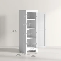 HOMCOM Kitchen Pantry Storage Cabinet with Adjustable Shelves, Small Storage Cabinet with Door and Shelves, White(m-3)