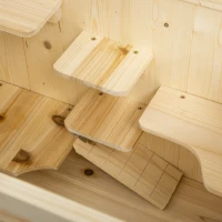 PawHut 5 Tier Fir Wood Hamster Cage Mouse Rats Small Animals Play House Exercise Activity Center(m-7)