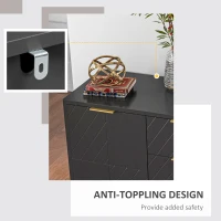 HOMCOM Sideboard Storage Cabinet with 3 Drawers, Adjustable Shelves and Doors, Kitchen Buffet Cabinet for Dining Room, Black(m-7)