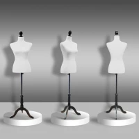 HOMCOM Female Mannequin Dress Form Torso Dressmaker Stand Display (White)(m-10)