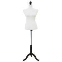 HOMCOM Female Mannequin Dress Form Torso Dressmaker Stand Display (White)(m-11)