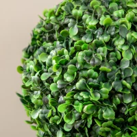 HOMCOM 2ft Artificial Plants Boxwood Ball Trees Set of 2 Fake Trees in Pot for Indoor Outdoor Green(m-9)