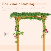 Outsunny 7.5FT Wood Garden Arch Trellis, Outdoor Walkway Round Pergola Style Arbor for Decorative Climbing Plants, Patio, Lawn, Backyard Party, Ceremony Decoration Accessories, Yellow(m-6)