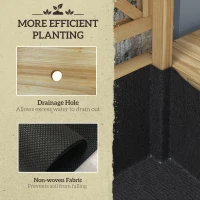 Outsunny Wood Planter with Trellis for Climbing Plants, Raised Garden Bed with Foldable Shelves, 55.1" x 17.7" x 59.4", Natural(m-6)