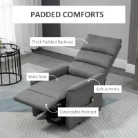 HOMCOM Lift Chair for Elderly, Power Chair Recliner with Remote Control, Side Pockets for Living Room, Dark Grey(m-7)