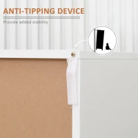 HOMCOM Kitchen Sideboard Buffet Cabinet with Adjustable Shelf, Metal Base, White, Brown(m-9)