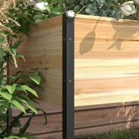 Outsunny Wooden Planter Box with Metal Legs, Raised Garden Bed with Trellis and Bed Liner, for Vegetables Flowers Herbs(m-10)