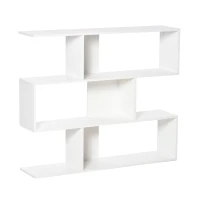 HOMCOM Versatile 3-tier Multi-Shelf Bookshelf Wood Stand Bookcase Storage Display Home Office Organizer, White(m-2)