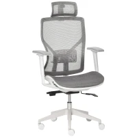 Vinsetto Ergonomic Office Chair with 360° , Wheel, Mesh Back, Adjustable Height & 3D Armrest for Home Office, Grey(m-2)