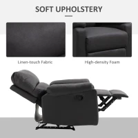 HOMCOM Recliner Chair, Manual Reclining Chair with Footrest, Padded Seat for Living Room, Bedroom, Study, Dark Grey(m-5)