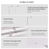 Outsunny 29x21ft High Peak Decagonal Wedding Event Party Tent Gazebo Canopy w/ 10 Removable Walls White(m-5)