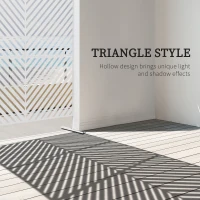 Outsunny 6.5FT Decorative Outdoor Divider, Metal Privacy Screen with Stand, Triangle Style, White(m-4)