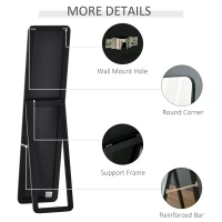 HOMCOM Full Length Mirror for Bedroom, Free Standing Dressing Mirror, Wall Mirror with Wood Frame, 15" x 61", Black(m-6)