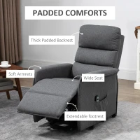 HOMCOM Lift Chair for Elderly, Power Chair Recliner with Remote Control, Side Pockets for Living Room, Grey(m-7)
