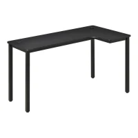 HOMCOM L-Shaped Desk, 57 Inch Corner Desk, Computer Table, Writing Workstation for Home Office with Cable Management, Black(m-11)