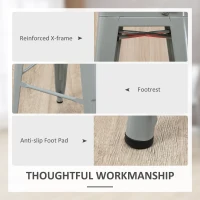 HOMCOM Set of 4 Bar Stools Kitchen Industrial Breakfast Bistro Cafe Metal Frame Silver Grey(m-5)