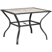 Outsunny Square Outdoor Dining Table, Garden Table with PC Board Tabletop for Patio, Backyard, Poolside, Grey(m-2)