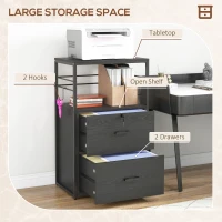 Vinsetto Lockable Filing Cabinet, 2 Drawer File Cabinet with Adjustable Hanging Bar for Letter, A4 and Legal Size, Black(m-4)