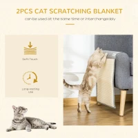 PawHut 2PCs Cat Scratching Pad Board Mat Blanket Kitten Scratcher 51.25" x 17.75" - Grey(m-4)