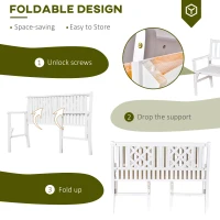 Outsunny Foldable Garden Bench, 2-Seater Patio Wooden Bench, Loveseat Chair with Backrest and Armrest for Patio, Porch or Balcony, White(m-5)