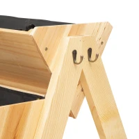 Outsunny 47'' 3-Tiers Raised Garden Bed Raised Planter Boxes Wooden Plant Stand with Side Hooks & Storage Clapboard, Great for Flowers Herbs Vegetables(m-7)