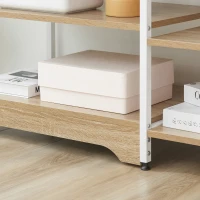 HOMCOM Storage Shelf Multi-Tier Bookcase Utility Display Rack Home Organizer for Kitchen, Garage, Living Room, White(m-9)