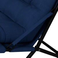 Outsunny Outdoor Folding Lawn Chair, Foldable Chair with Cushion, Armrest and Steel Frame for Poolside, Deck, Backyard(m-9)