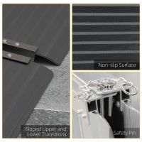 HOMCOM 5ft Wheelchair Ramp Scooter Mobility Non-Skid PVC Layering Portable Foldable Aluminium(m-5)