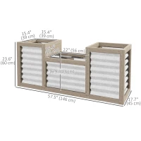 Outsunny Metal and Wood Combined Planter Box, Raised Garden Beds, for Growing Flowers, Herbs and Vegetables(m-3)