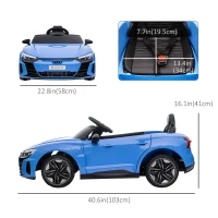 Aosom Ride-On Toy On Car with Remote Control, 12V 3.1 MPH Electric Ride for Kids w/ Suspension System, Horn Honking, Blue(m-3)