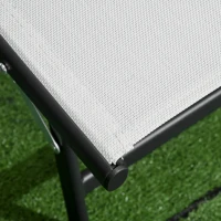 Outsunny 2PCs Lounge Chairs with Wheels, 5-Level Adjustable Backrest for Garden, Backyard, Patio, Deck, Poolside, White(m-9)