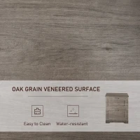 HOMCOM 2-Drawer Lateral File Cabinet Pedestal Documents Storage for Home Office, Grey Oak(m-5)