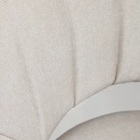 HOMCOM Bar Stools Set of 2, Swivel Counter Height Barstools with Adjustable Height, Linen Upholstered Bar Chairs with Round Metal Base and Footrest, Cream(m-10)