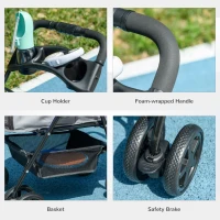 PawHut Dog Stroller Foldable Design with Storage Basket, Adjustable Canopy, Cup Holder, Safety Leashes, for Mini Dogs, Black(m-7)