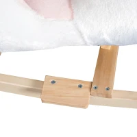 Qaba Soft Warm Kids Rocking Horse Child Plush Ride On Toy Swan Style Playtime with Lullaby Song White(m-10)