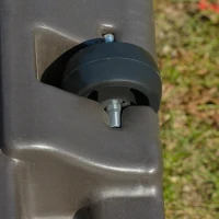 Outsunny HDPE Square Cantilever Patio Umbrella Base with Wheels Crossbar Heavy-Duty Umbrella Stand, Filled Up to 330lbs with Stand or 248lbs with Water for Deck Poolside, Coffee(m-9)