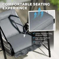 Outsunny Rattan Hammock Chair with Stand Included, Hanging Swing Chair with Stand and Seat Cushion, Light Grey(m-4)