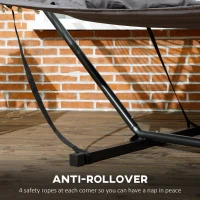 Outsunny 2 Person Hammock Quilted Double Hammock with Stand Pillow Spreader Bars for Outdoor Camping Beach, Dark Grey(m-5)