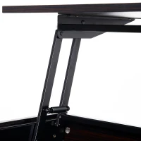 HOMCOM 39" Modern Lift Top Coffee Table Desk With Hidden Storage Compartment for Living Room, Coffee Brown Woodgrain(m-9)