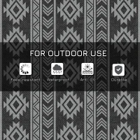 Outsunny Reversible Outdoor RV Rug, Patio Floor Mat, 6' x 9' Plastic Straw Rug for Backyard, Deck, Beach, Camping, Black & Grey(m-6)