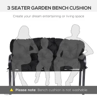 Outsunny 59" x 38" Tufted Bench Cushion for Outdoor Furniture, 3-Seater Replacement for Swing Chair, Patio Sofa/Couch, Black(m-7)