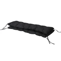 Outsunny 59" x 38" Tufted Bench Cushion for Outdoor Furniture, 3-Seater Replacement for Swing Chair, Patio Sofa/Couch, Black(m-8)