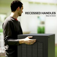 Outsunny 28 Gallon Deck Box, Resin Outdoor Storage Box with Handles, Waterproof and UV Resistant Storage Container(m-5)