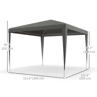 Outsunny 10x10ft Party Tent Portable Gazebo, Folding Garden Canopy Event Shelter Outdoor Sunshade Grey(m-3)