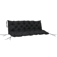 Outsunny 59" x 38" Tufted Bench Cushion for Outdoor Furniture, 3-Seater Replacement for Swing Chair, Patio Sofa/Couch, Black(m-1)