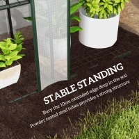 Outsunny Lean-to Greenhouse with 3 Tier Shelves, Mini Greenhouse with 3 Roll-Up Doors for Indoor Outdoor, White(m-7)