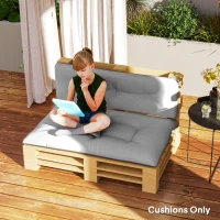 Outsunny 2 Seater Pallet Cushions Outdoor 3.9" Thick Replacement Cushions - Tufted Design for Garden, Patio, Light Gray(m-7)