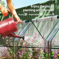 Outsunny Portable Mini Greenhouse Tunnel Growing Tent Plants Flower Warm House w/ Zippered Roll-up Doors, Clear(m-6)