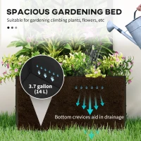 Outsunny Raised Garden Bed with Outdoor Privacy Screen, Metal Planter Box with Trellis, Wall-Mounted or Freestanding, Black(m-5)