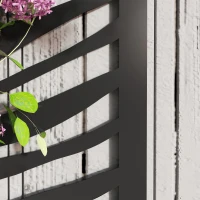 Outsunny Raised Garden Bed with Outdoor Privacy Screen, Metal Planter Box with Trellis, Wall-Mounted or Freestanding, Black(m-9)